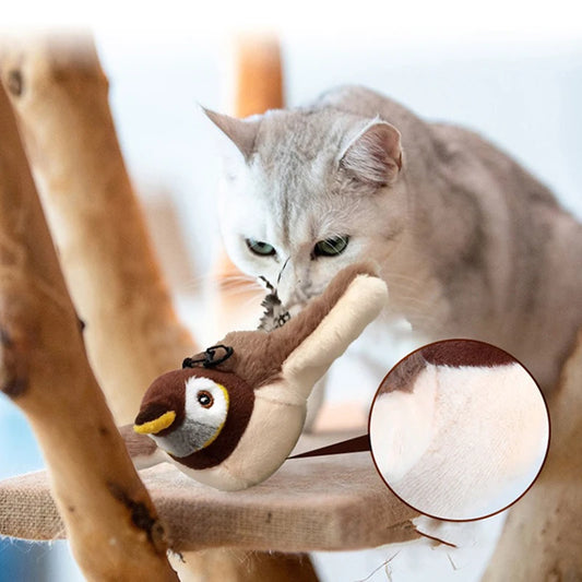 Pájaro agita alas recargable para gatos