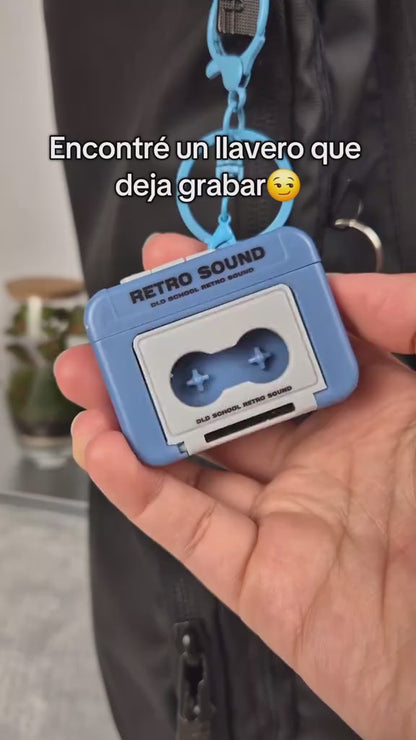 Llavero grabador de audio/voz retro cassette